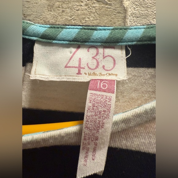 Matilda Jane Black and White Striped Dress with Pink Sleeves - Picture 2 of 5